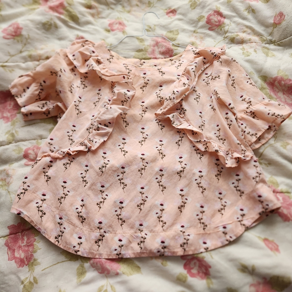 GAP Floral Pink Blouse size L